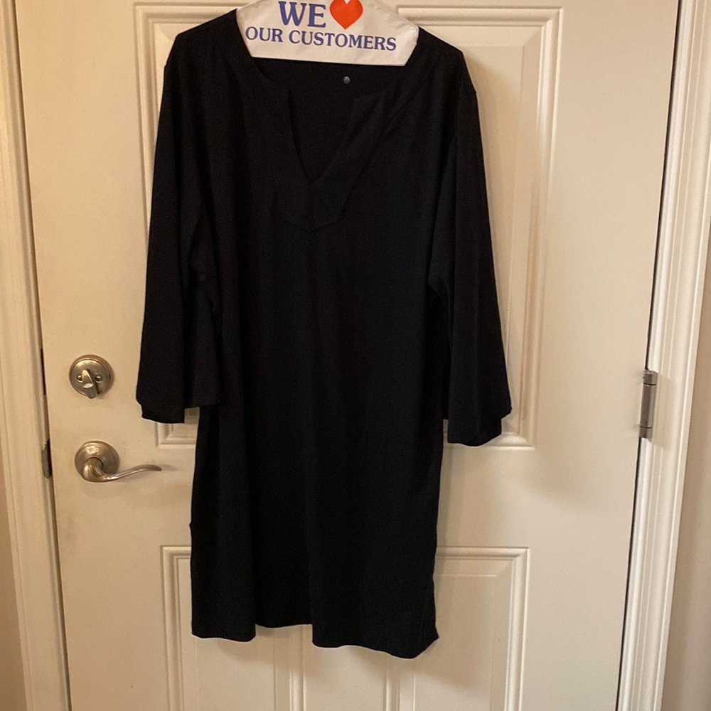 As We Change 1X-2X Black Dress, Like New, 85% Polyester, 15% Cotton, MachineWash